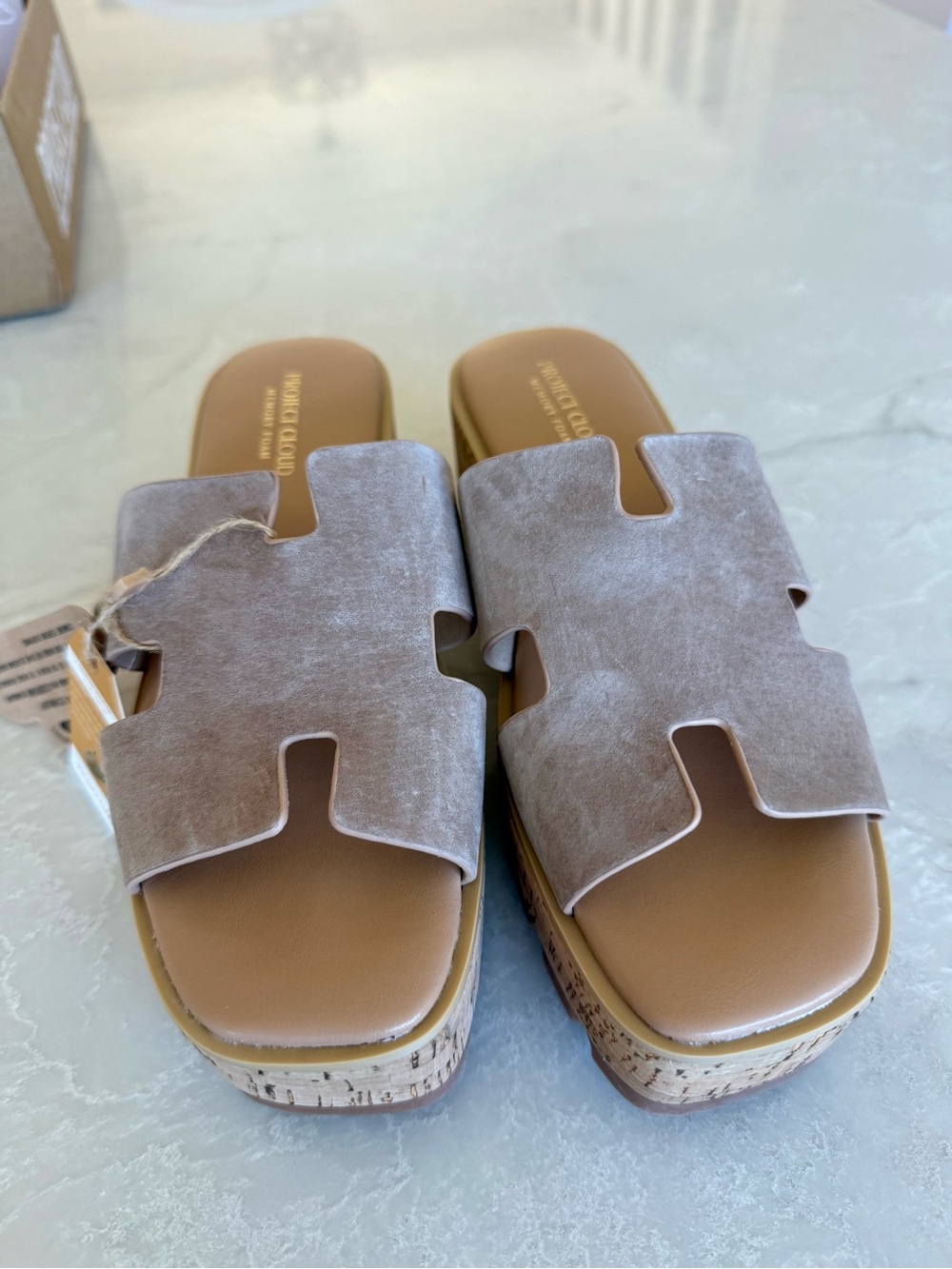PROJECT CLOUD (MILA) LEATHER WEDGE PLATFORM SANDAL size 6.5 - Picture 5 of 9